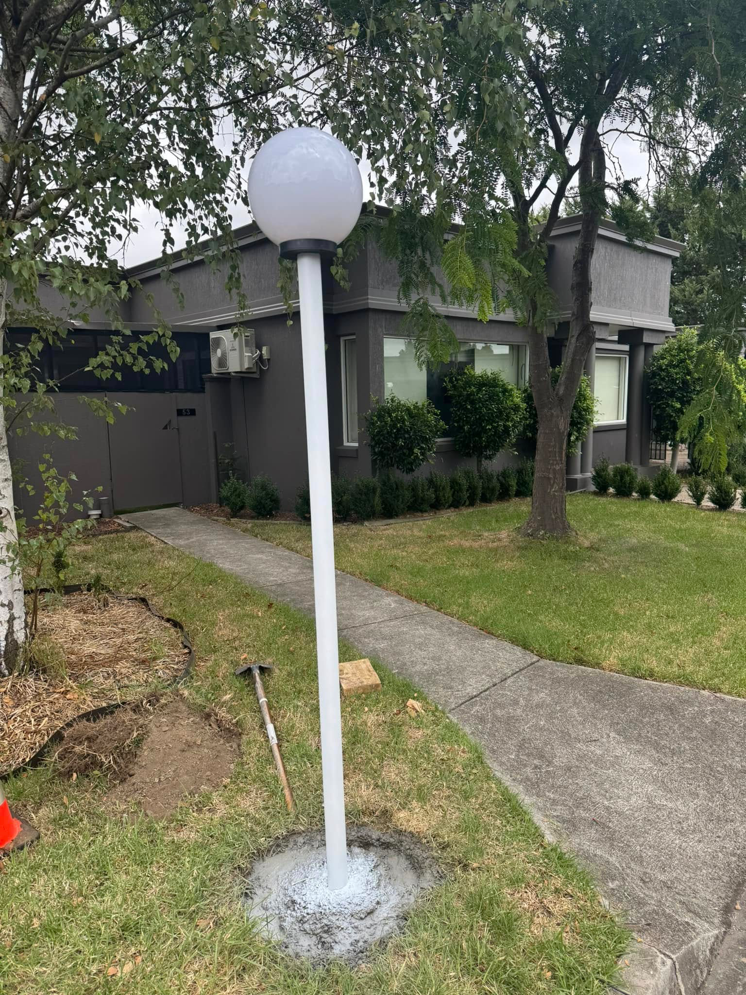 Completed commercial bollard light