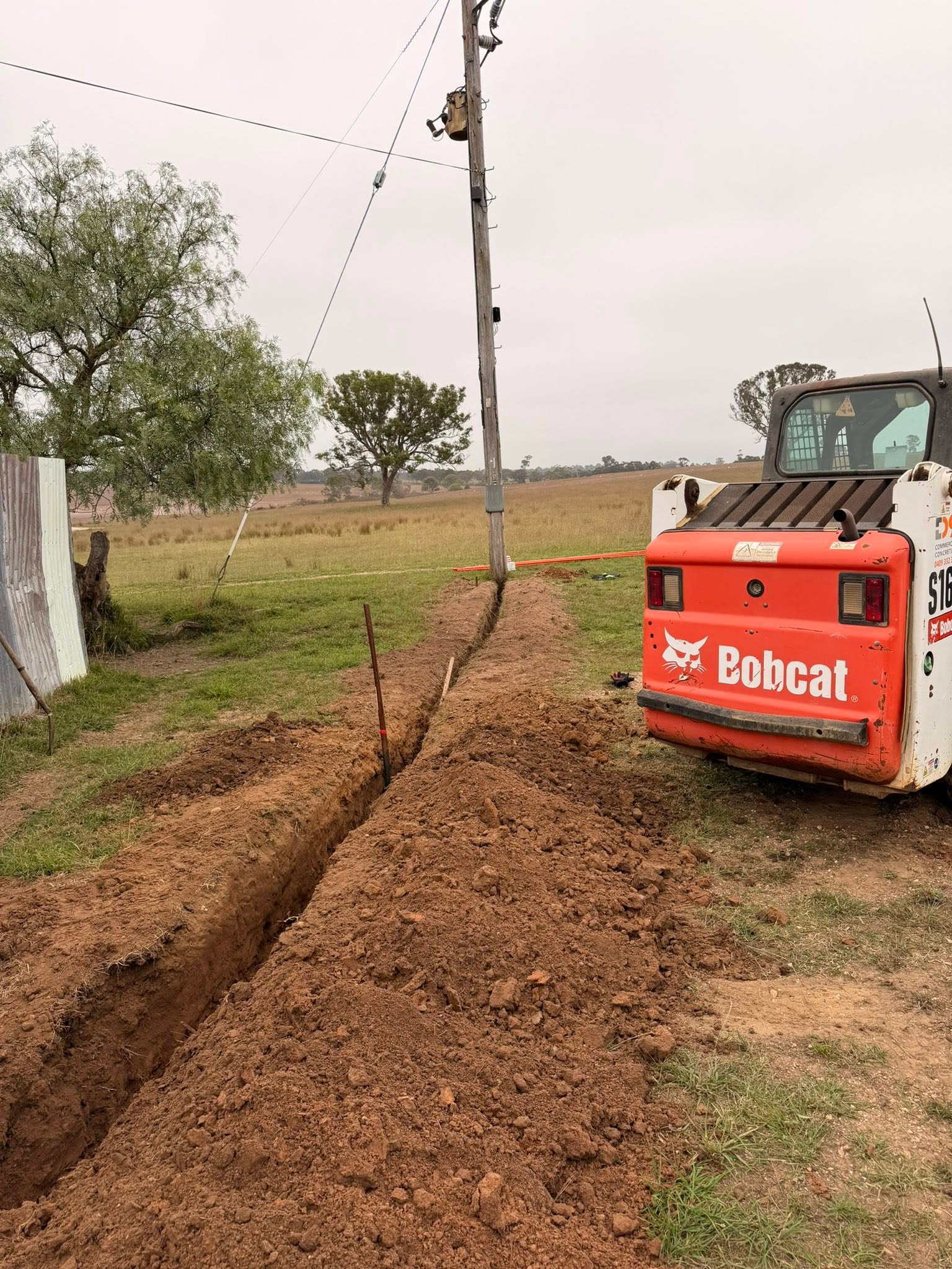 Rural underground power trench
