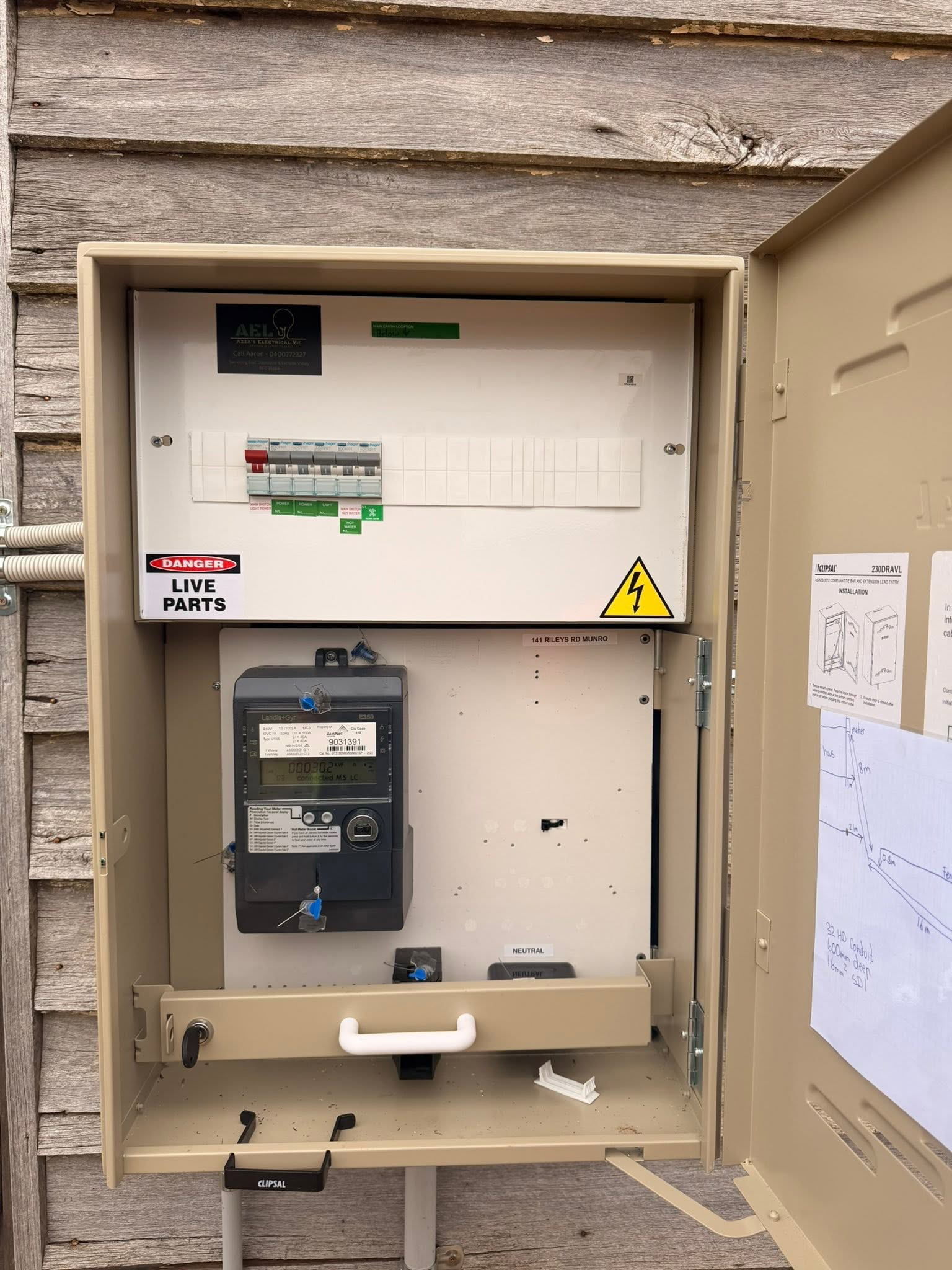 Rural property meter and switchboard