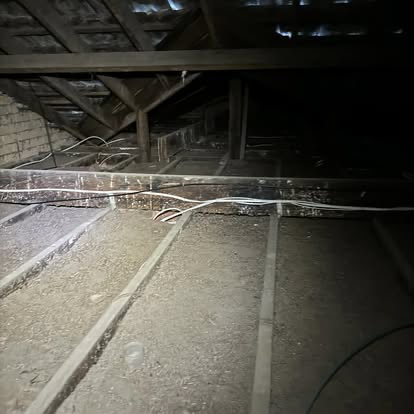 Roof space wiring during rewire